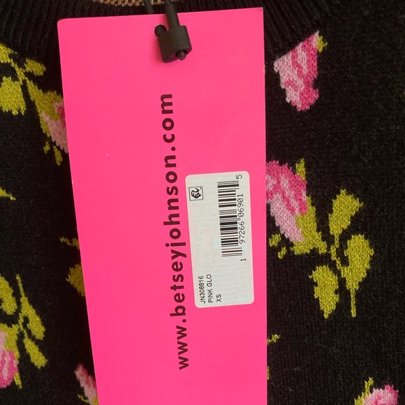 Betsey Johnson Pink Glo Floral Print Dress Women’s XS/S *NWT* - Picture 6 of 7